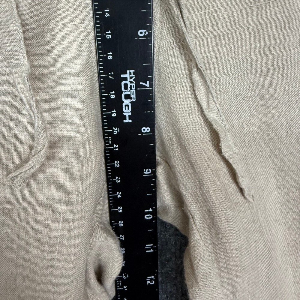 Gap Pants Women 4 Beige Khaki 100% Linen Straight Leg Drawstring Lined Trousers - Picture 14 of 16